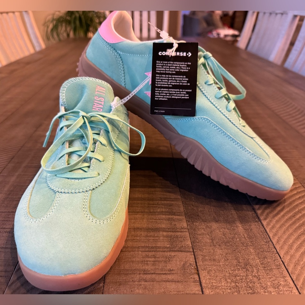 Converse Run Star Trainer Suede Sneakers Aqua/Pink Men’s Size 13 (NWT) - Picture 2 of 16